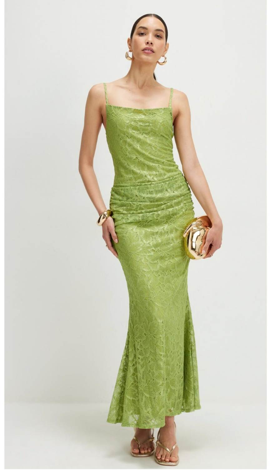 Lace Drape Maxi Dress
