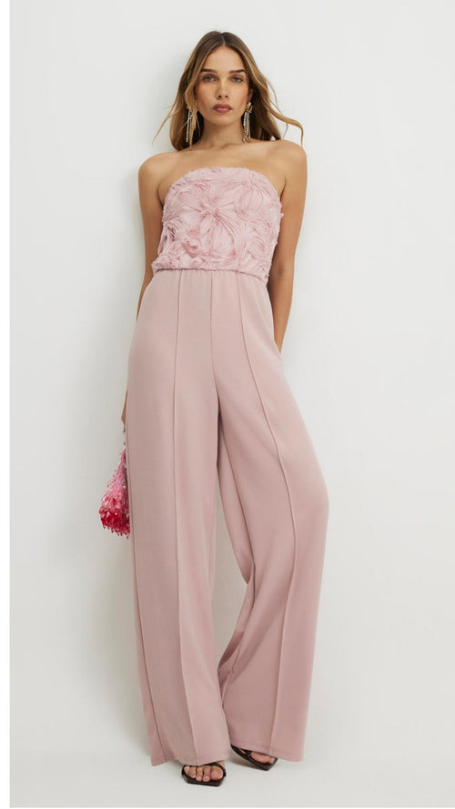 3D Flower Bandeau Jumpsuit
