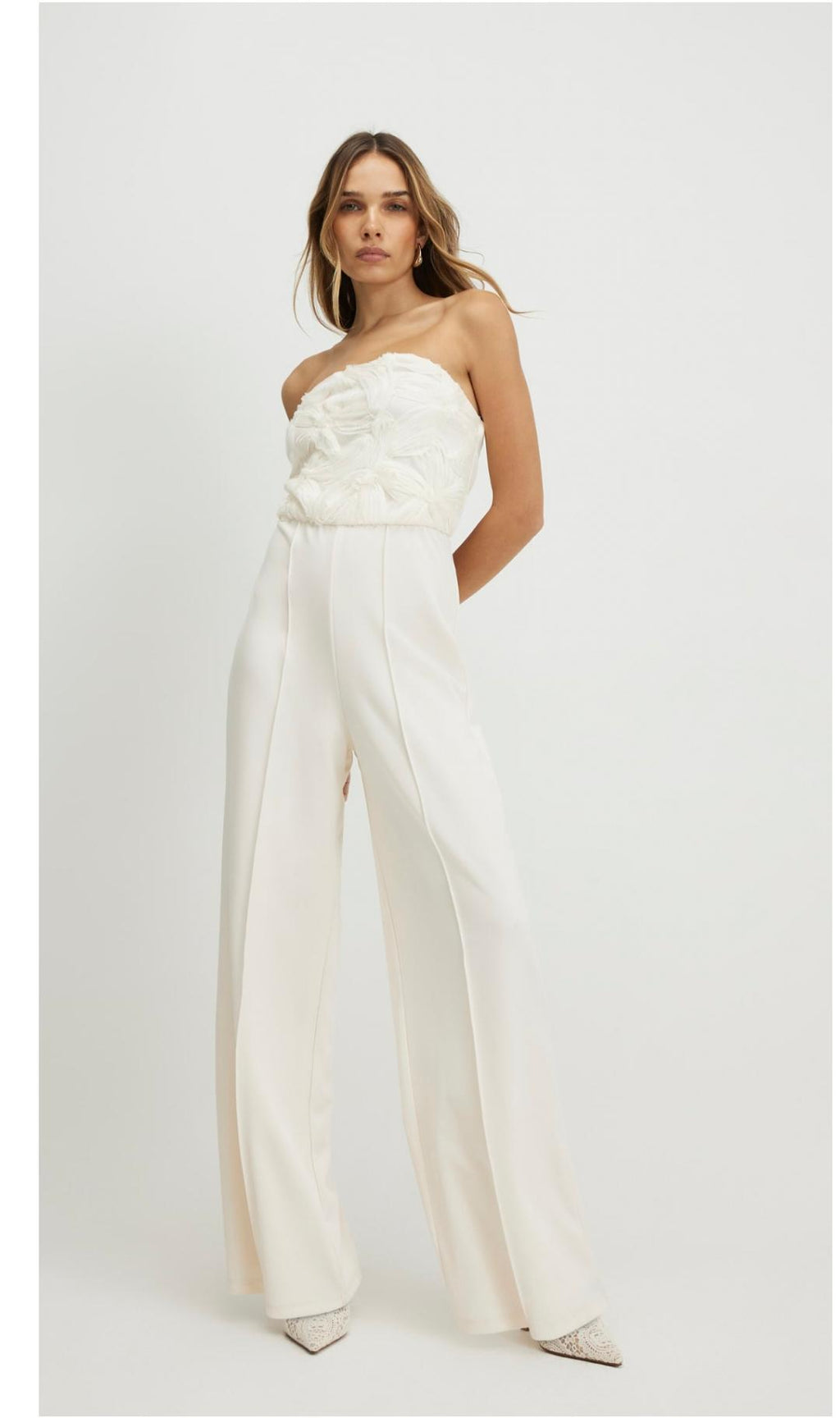 3D Flower Bandeau Jumpsuit