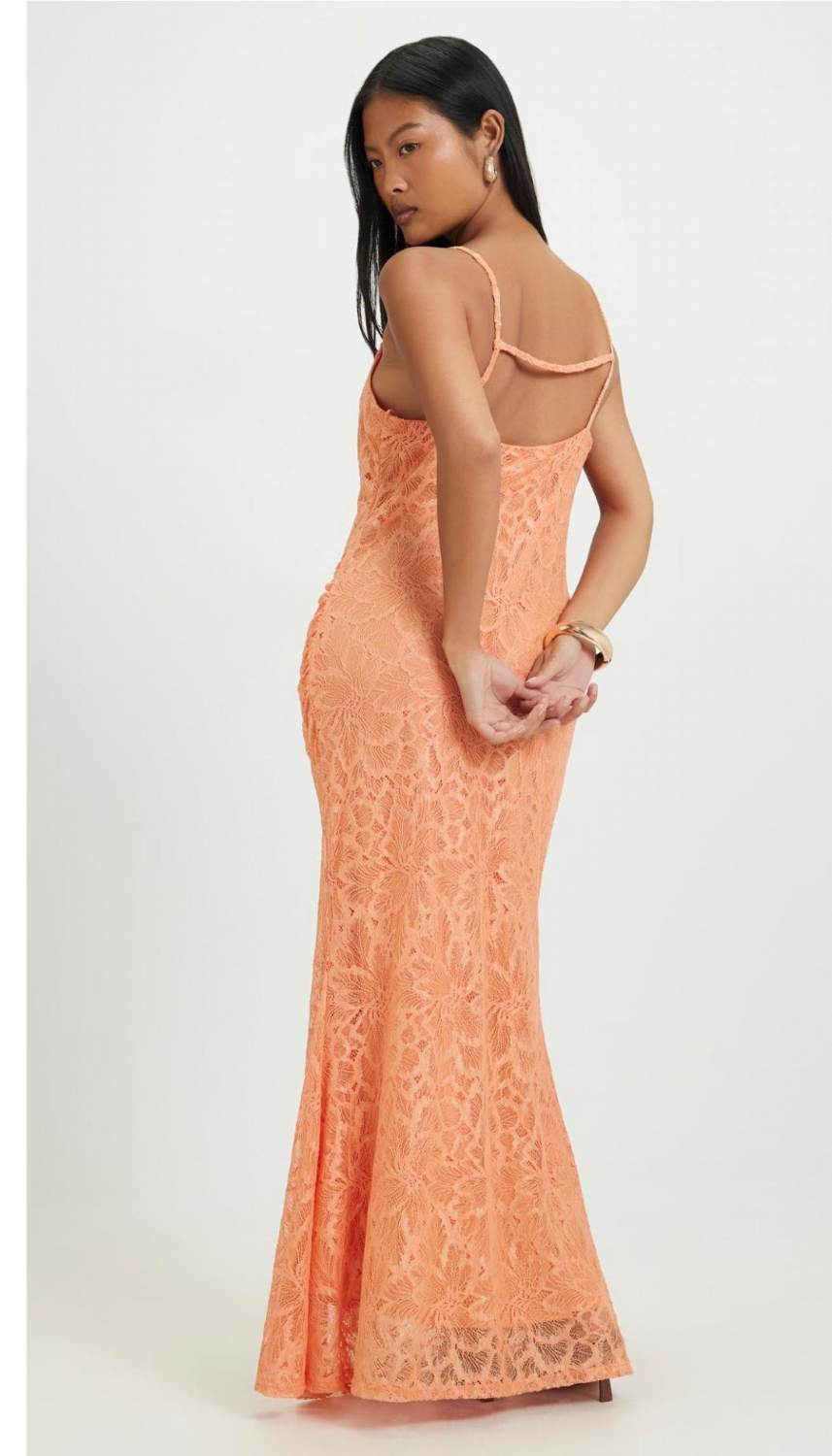 Lace Drape Maxi Dress