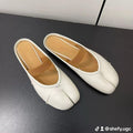 Leather Square-Toe Ballet Flats