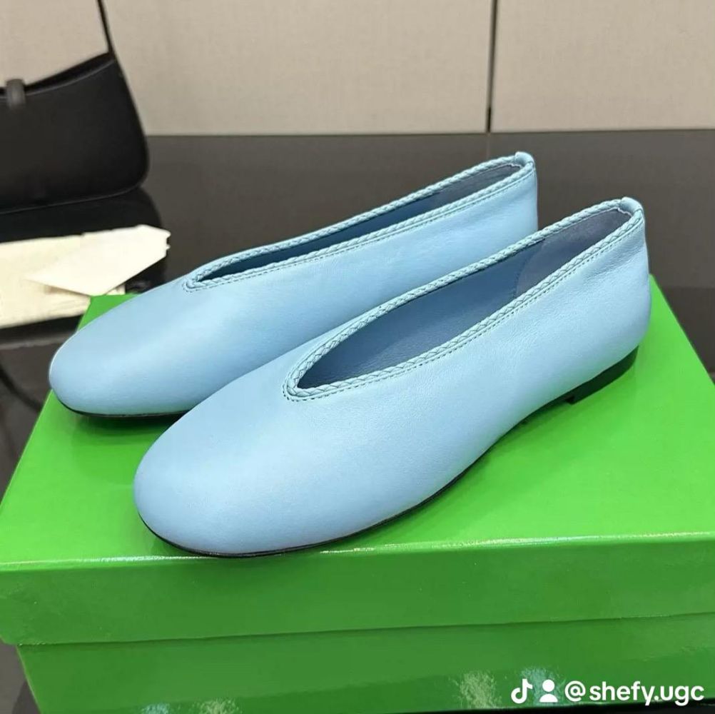Leather Square-Toe Ballet Flats