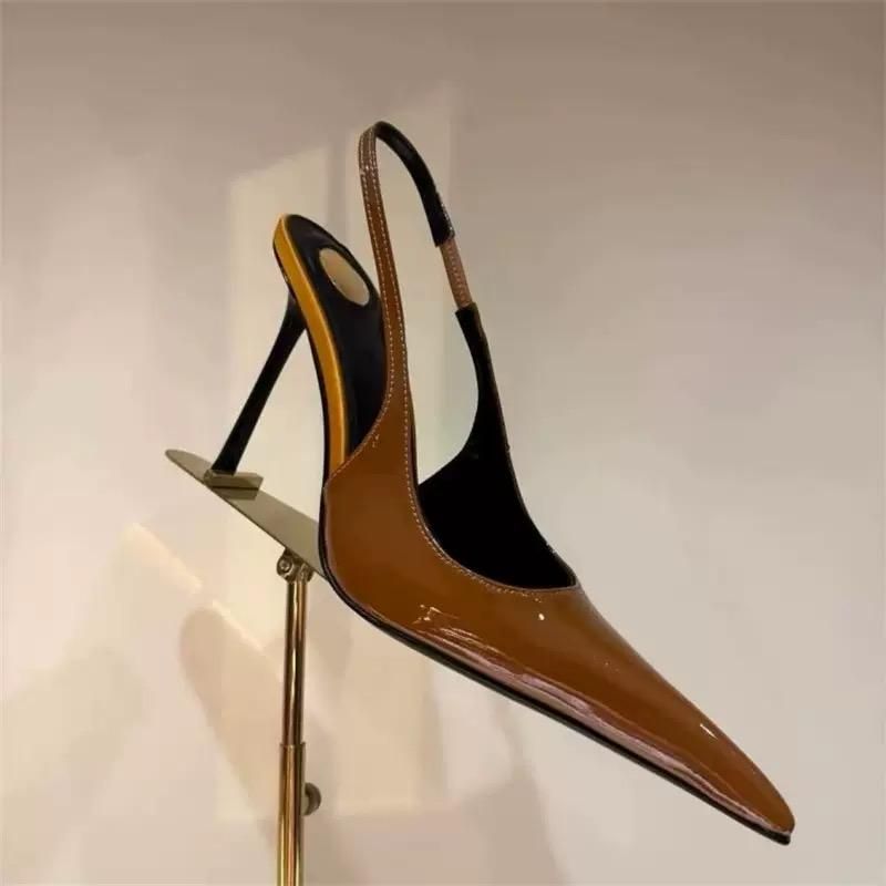 Pointed-Toe Slingback Heels