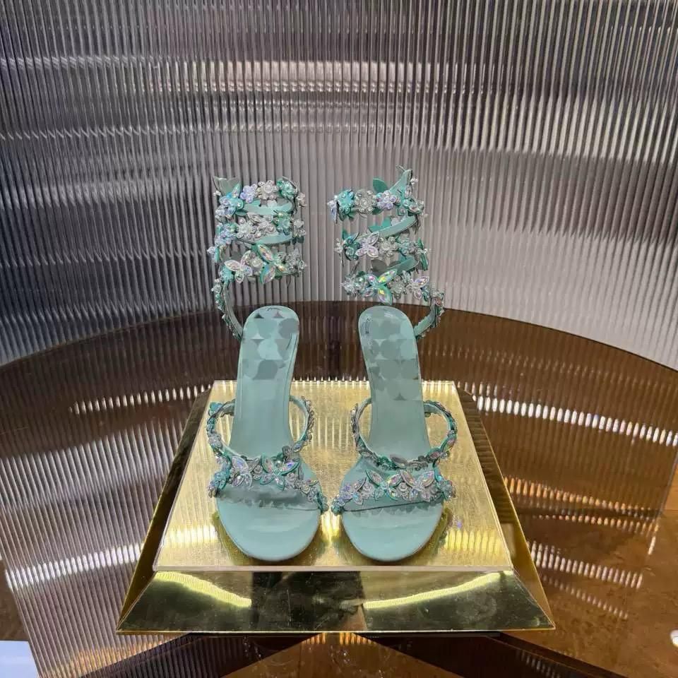 Embellished Strappy Sandal Heels
