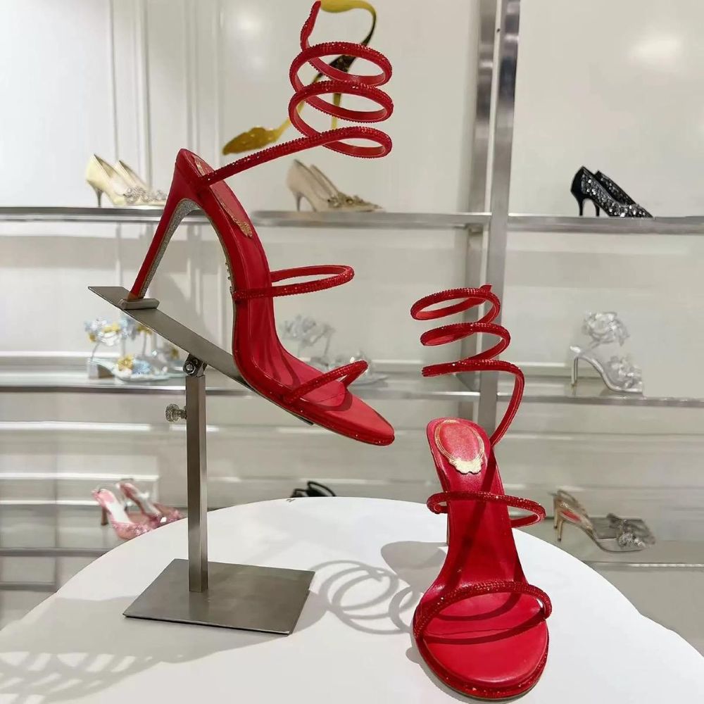 Embellished Strappy Sandal Heels